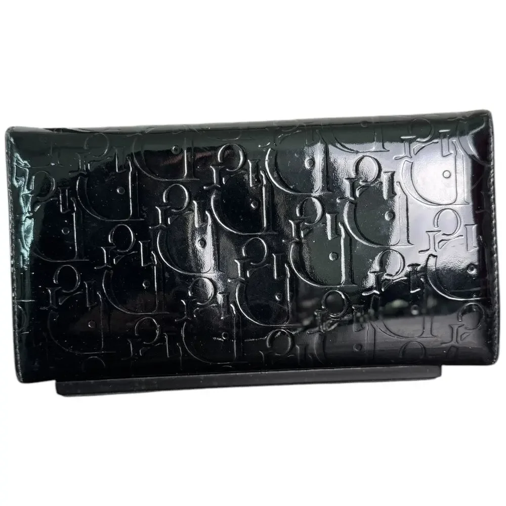 Dior Patent Leather‎ Continental Signature Long Wallet